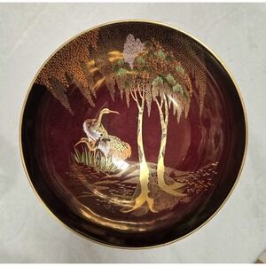 Carlton Ware Stork & Willow 8in Serving Bowl Hand Painted Vintage Rare